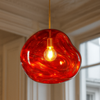 Melted effect coloured glass ceiling Light