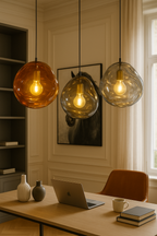 Melted effect coloured glass ceiling Light