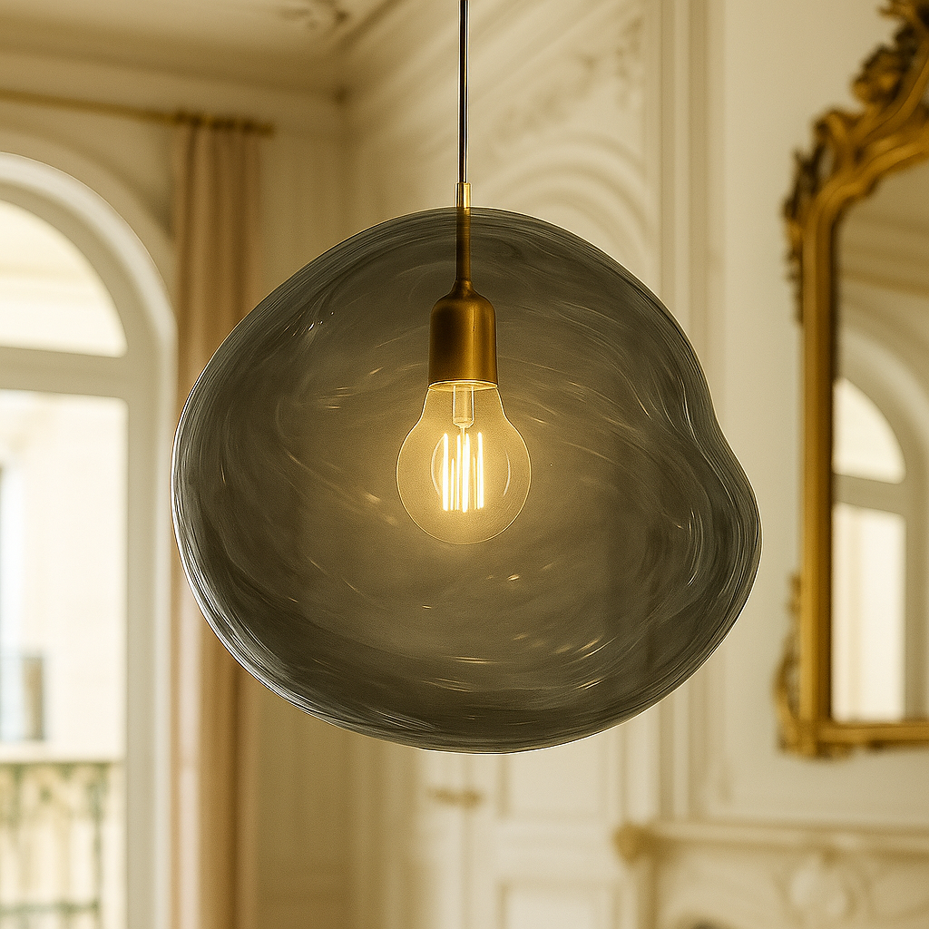 Melted effect coloured glass ceiling Light