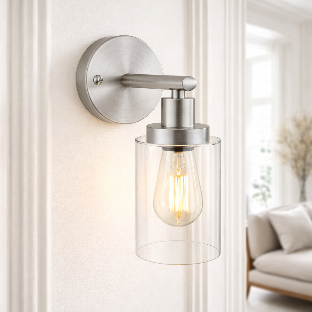 Modern Interior Glass Wall Light - Industrial Style