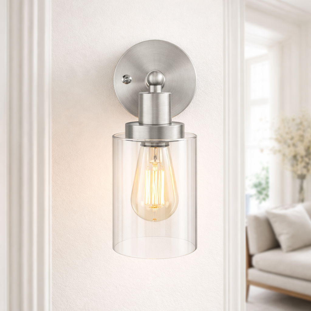Modern Interior Glass Wall Light - Industrial Style