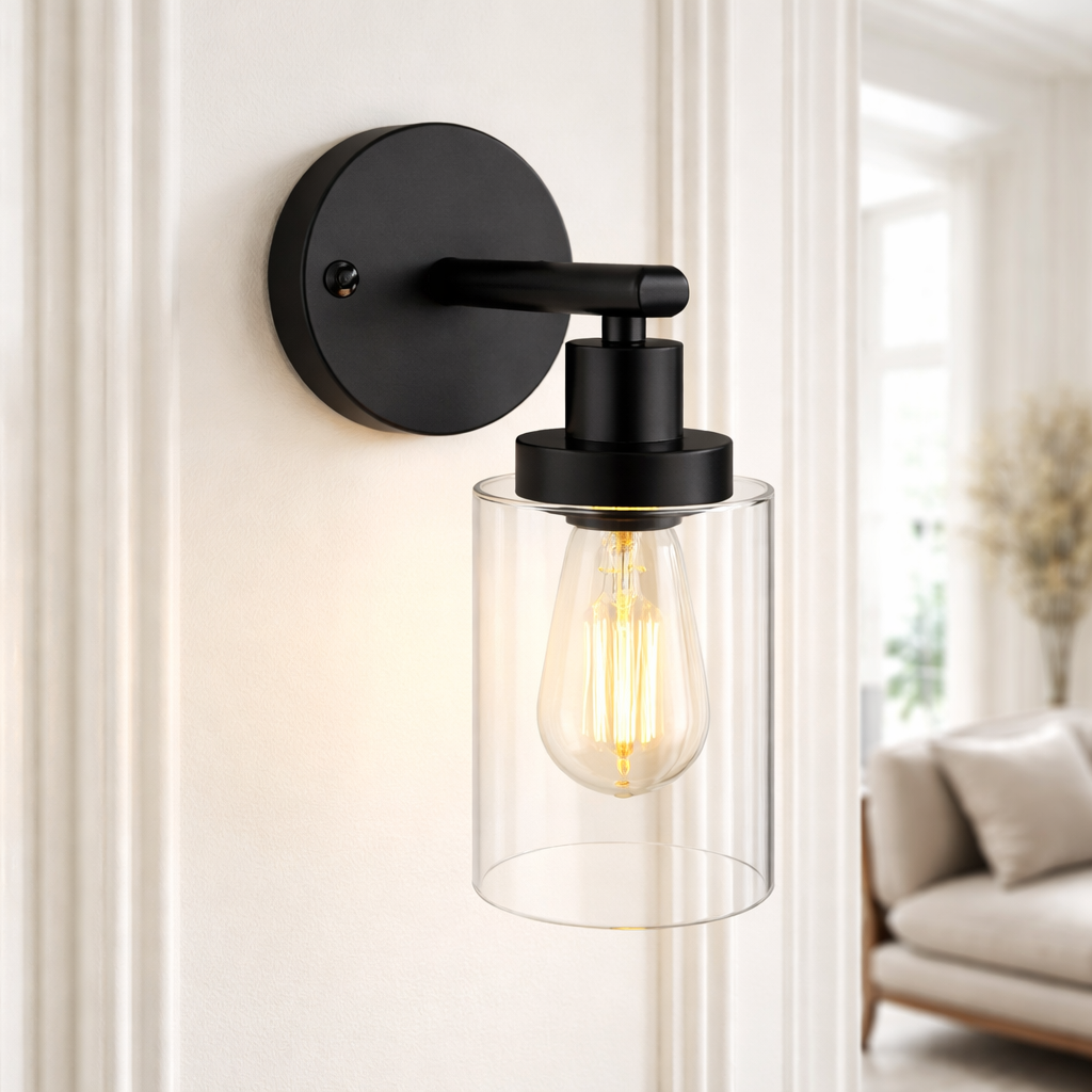 Modern Interior Glass Wall Light - Industrial Style