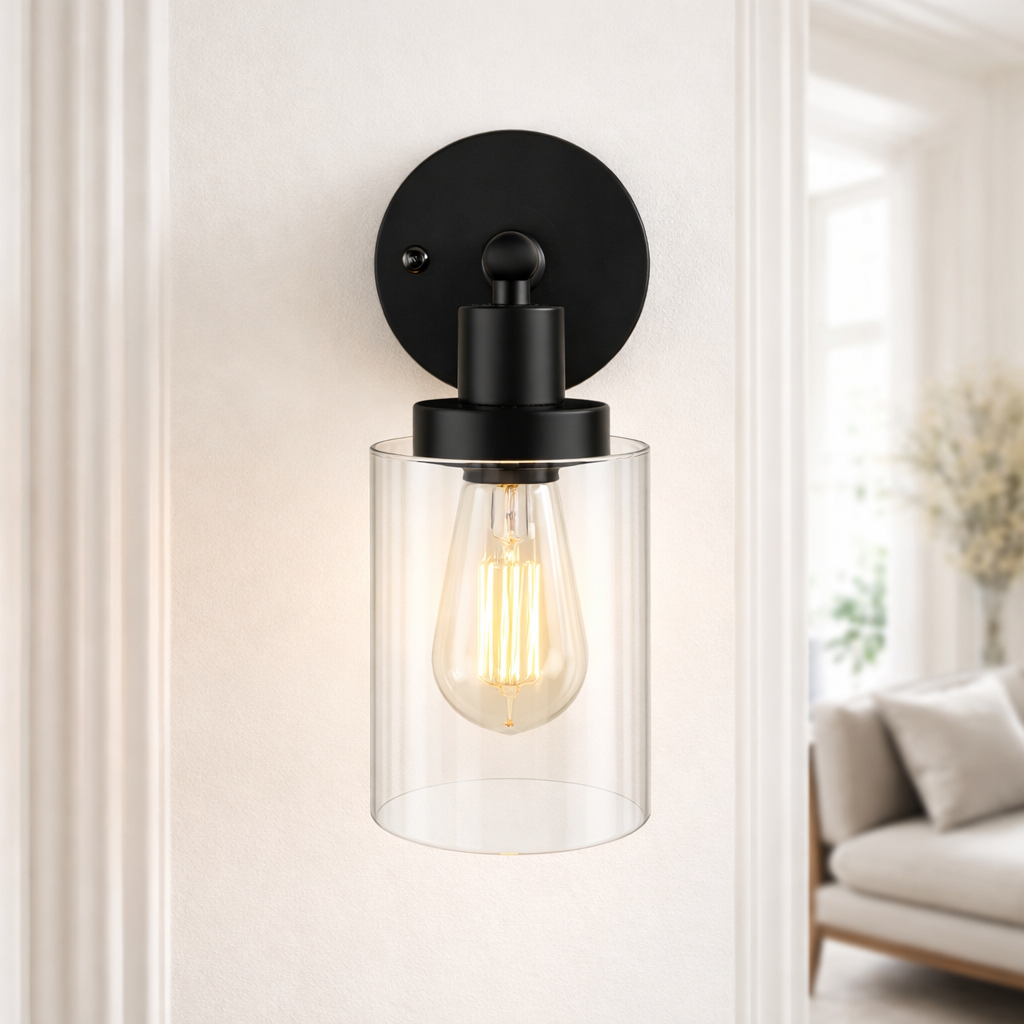 Modern Interior Glass Wall Light - Industrial Style