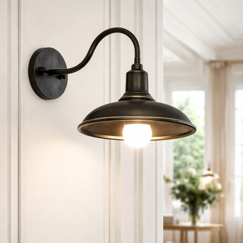 Classic Iron Pot Lid Wall Light - Retro Style