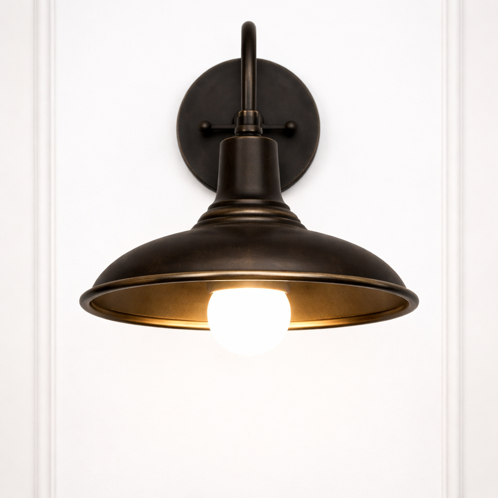 Classic Iron Pot Lid Wall Light - Retro Style
