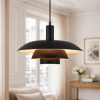 Danish Style Red Pendant Light – Modern Layered Ceiling Lamp