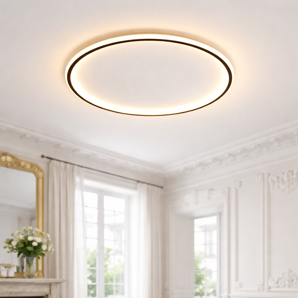 Scandinavian Round LED Ceiling Light – Modern Flush Mount Ceiling Lamp