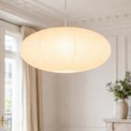 Japanese Paper Pendant Light – Wabi-Sabi Minimalist Ceiling Lamp