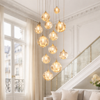 Modern Glass Cluster Chandelier – Nordic Pendant Staircase Ceiling Light