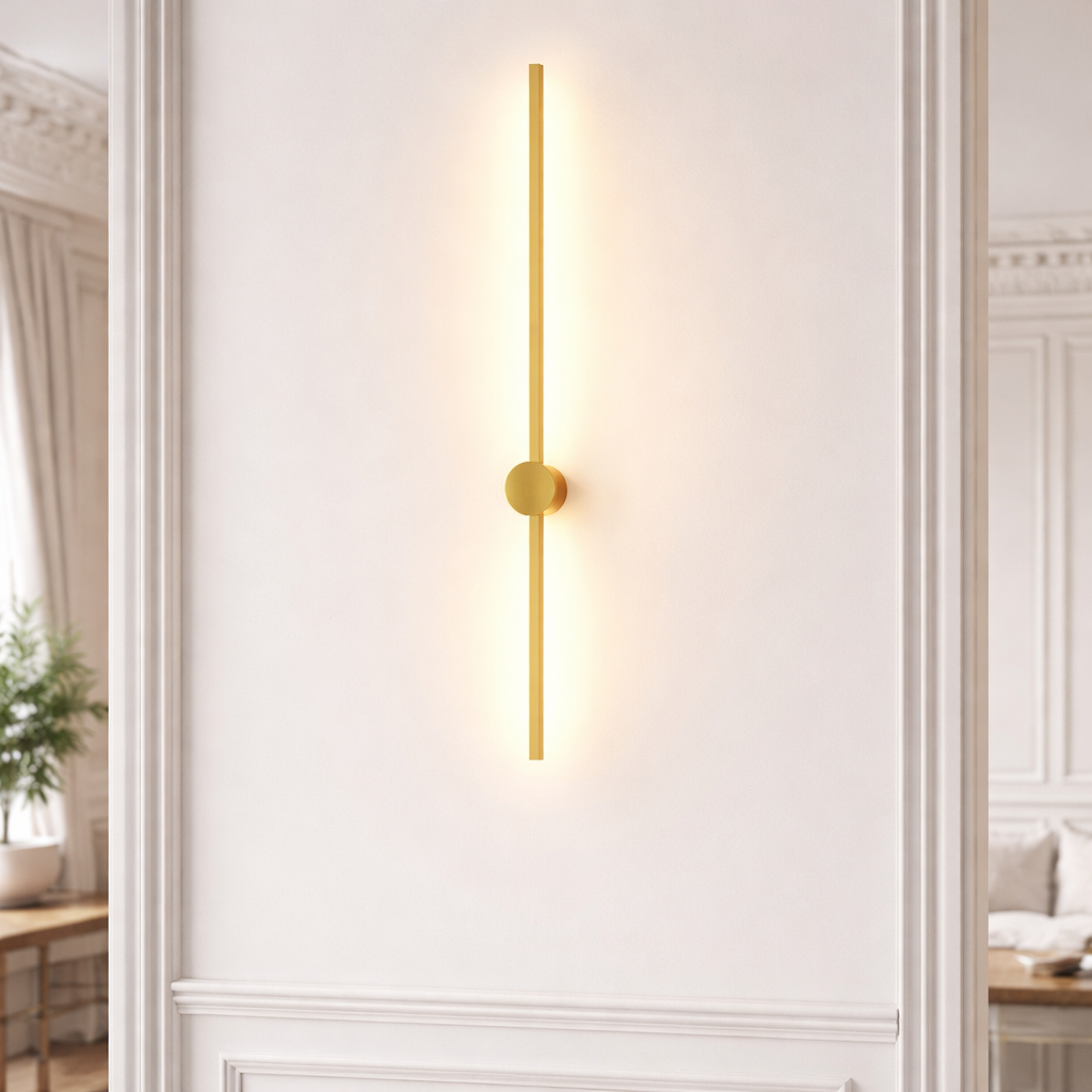 Modern Linear LED Wall Light – Minimalist Black Vertical Wall Sconce