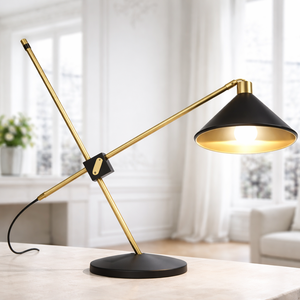 Shear Table Lamp by Bert Frank – Sculptural, Adjustable Modern Lighting