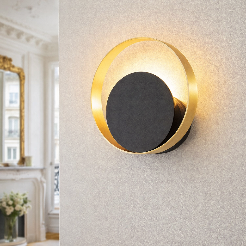 Nordic Round Wall Sconce – Minimalist Iron & Glass Design, Soft Ambient Light