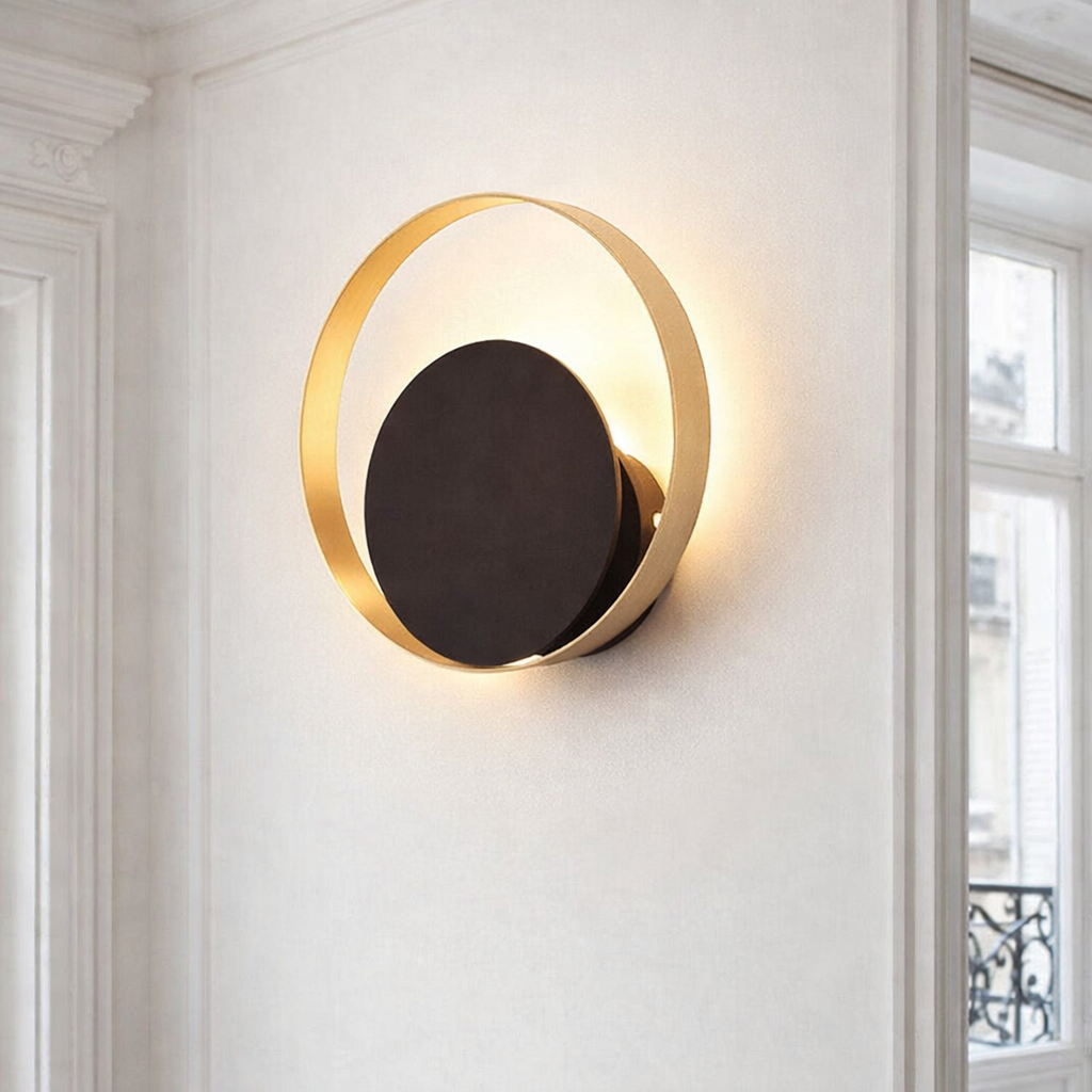 Nordic Round Wall Sconce – Minimalist Iron & Glass Design, Soft Ambient Light