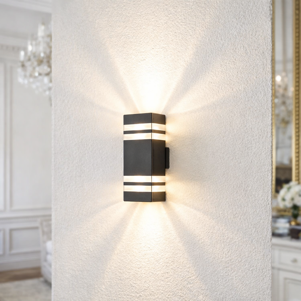 Aluminium Waterproof Outdoor Double Head Wall Light – Up and Down Exterior Fixture