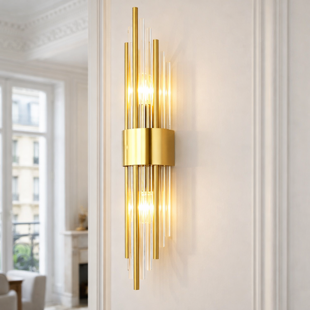 Luxury Modern Wall Lamp – Stainless Steel and Crystal LED Wall Light