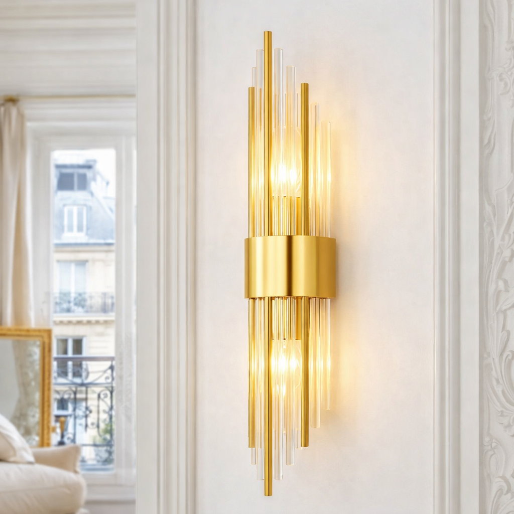 Luxury Modern Wall Lamp – Stainless Steel and Crystal LED Wall Light