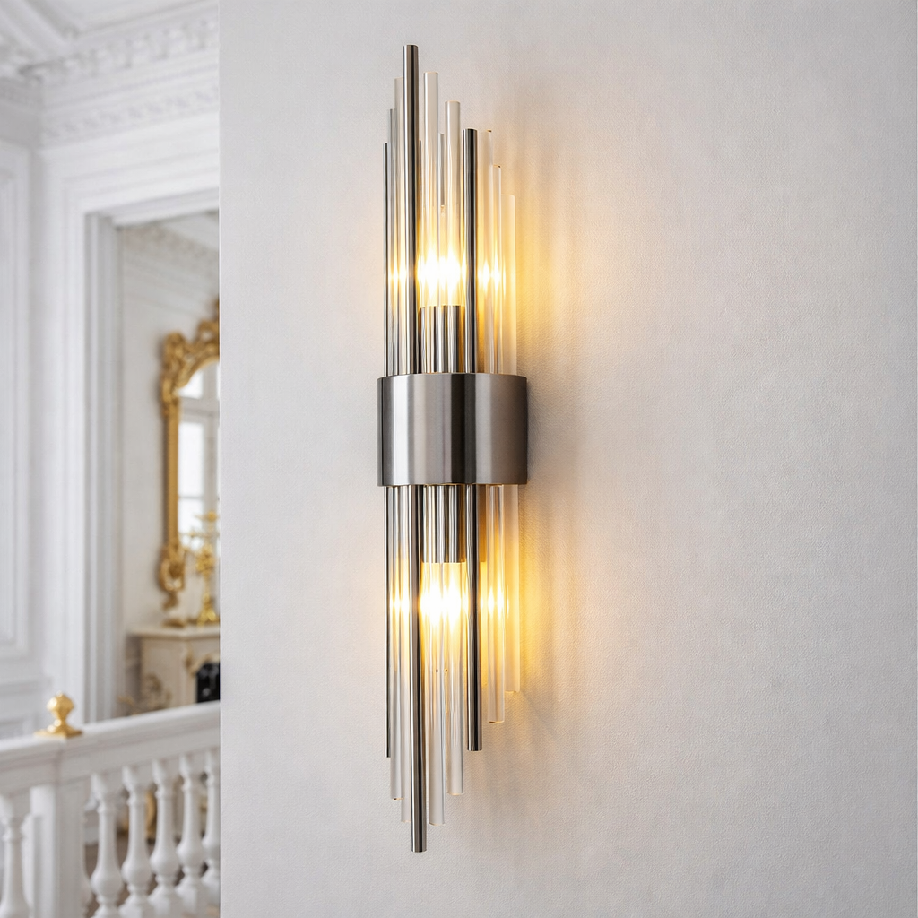 Luxury Modern Wall Lamp – Stainless Steel and Crystal LED Wall Light