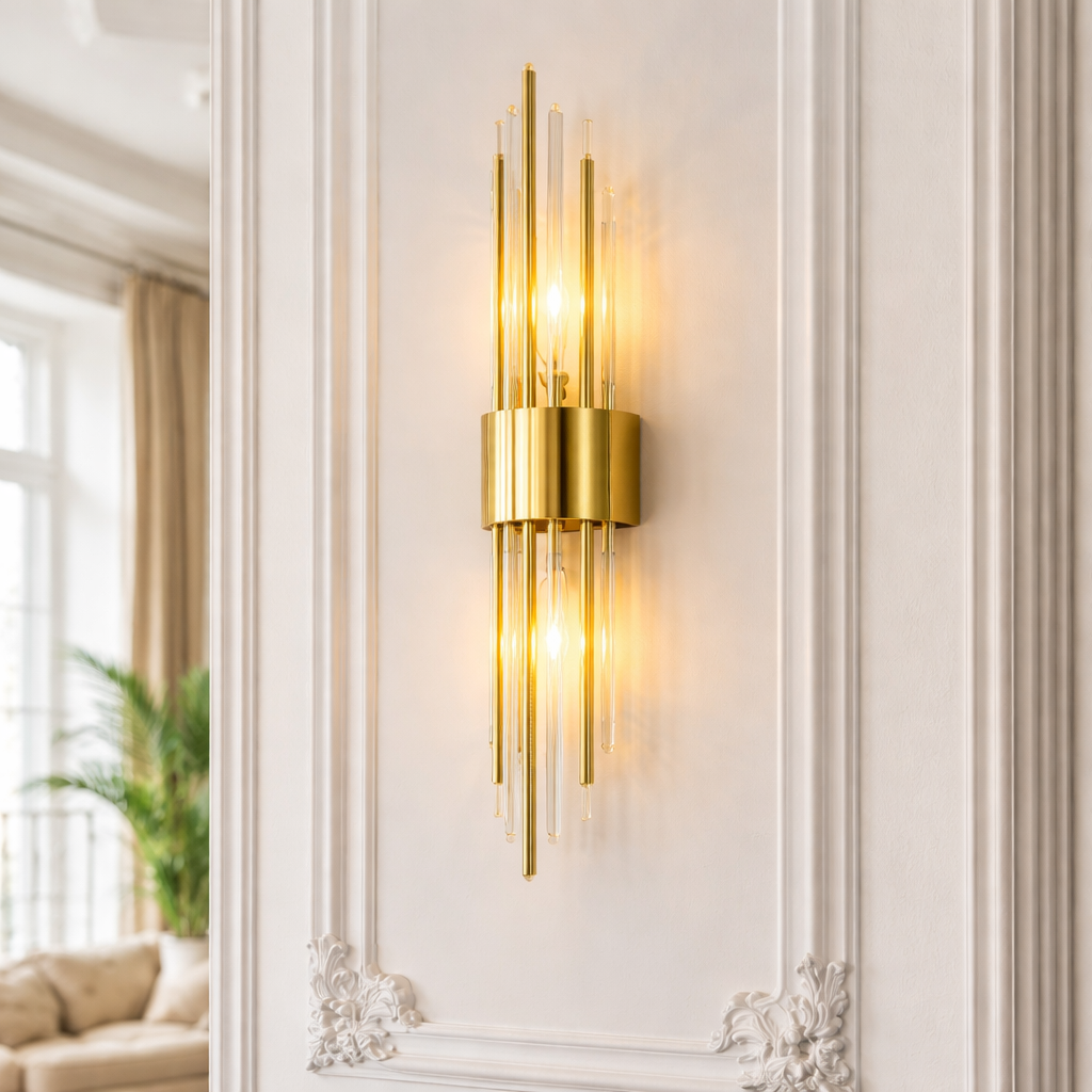 Luxury Modern Wall Lamp – Stainless Steel and Crystal LED Wall Light
