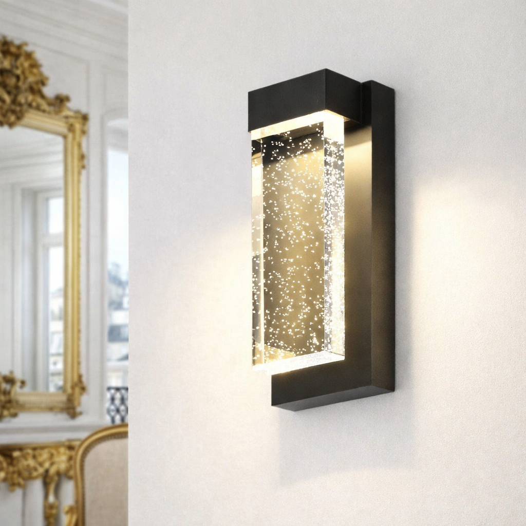 Outdoor Bubble Crystal Wall Light – Aluminium and Crystal LED Wall Fixture