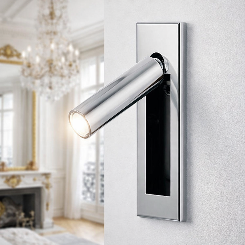 Modern Rotatable Bedside Wall Sconce, Cylindrical or Square, Metal