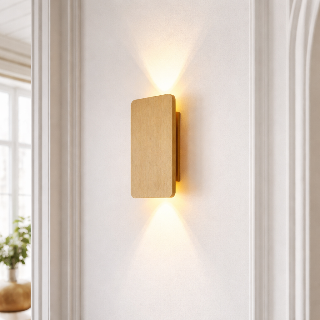 Indoor Wall Lamp, Rectangular LED, Metal, Warm Light