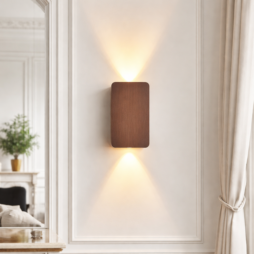 Indoor Wall Lamp, Rectangular LED, Metal, Warm Light