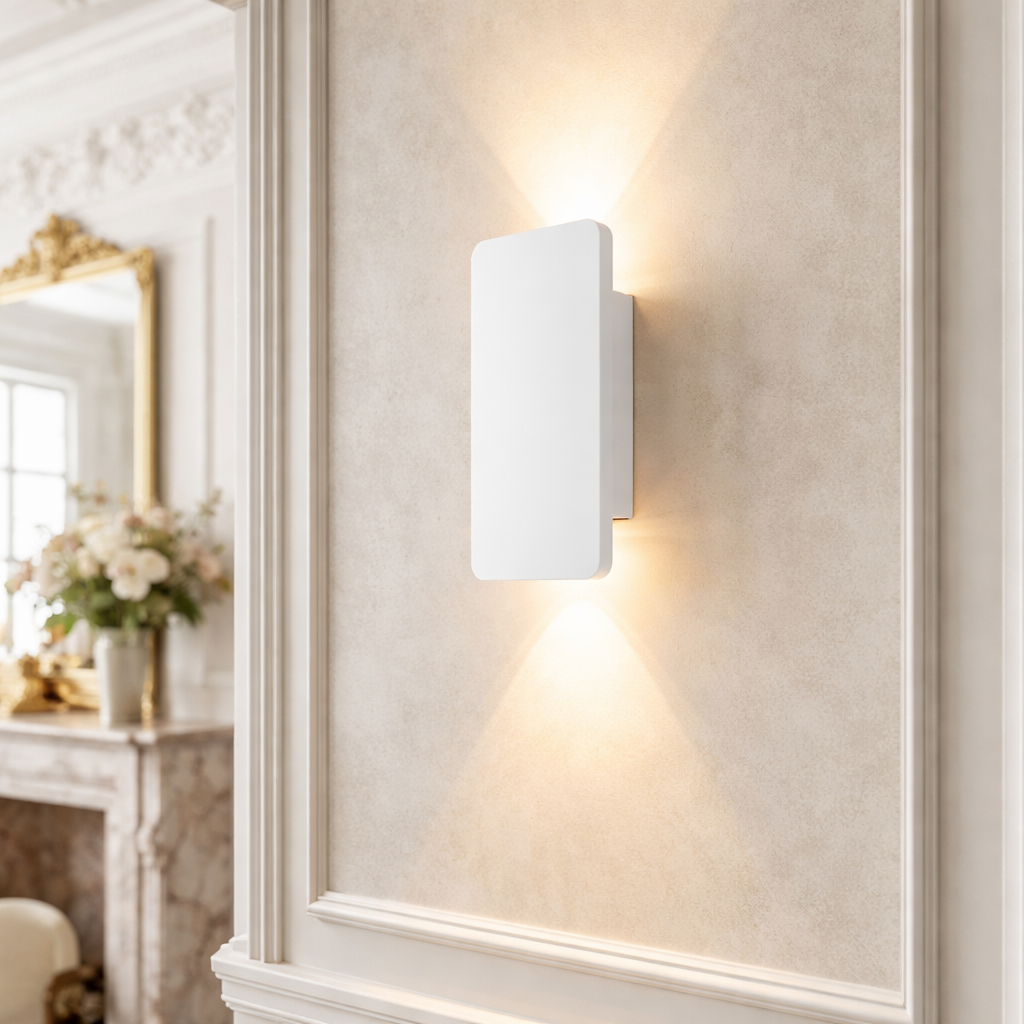 Indoor Wall Lamp, Rectangular LED, Metal, Warm Light