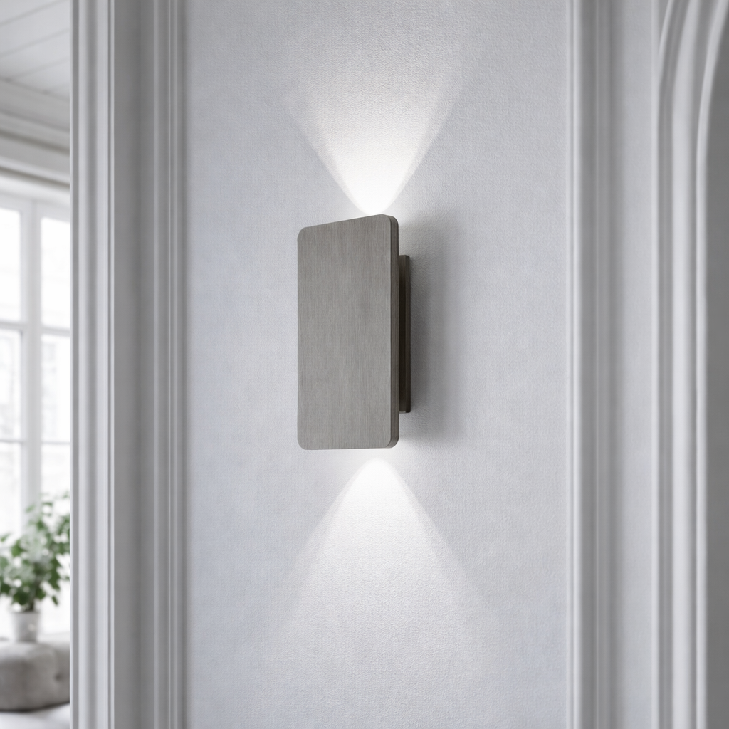 Indoor Wall Lamp, Rectangular LED, Metal, Warm Light