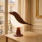 Small bird table lamp - light up wooden bird