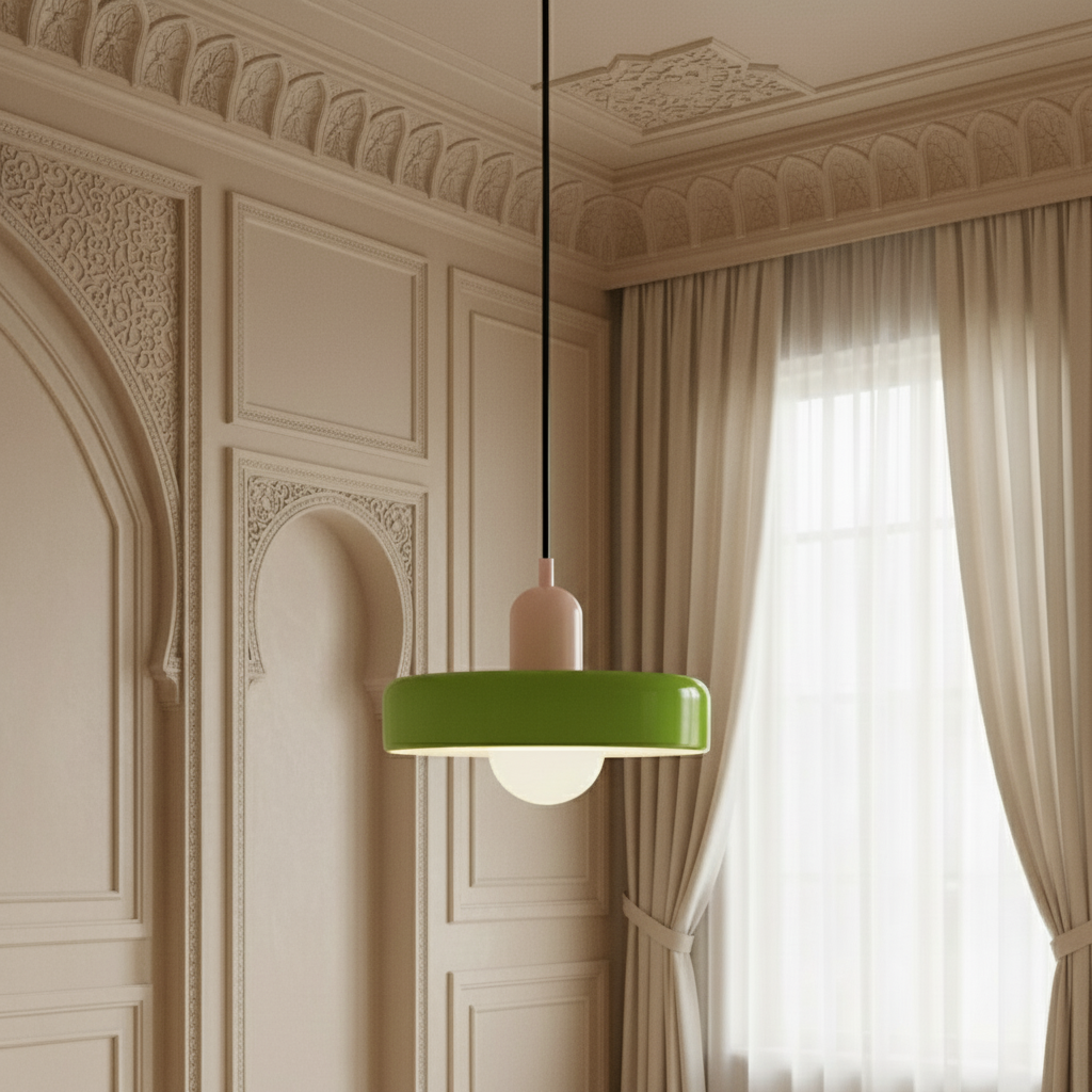 Bauhaus Pendant Ceiling Light - Coloured Glass