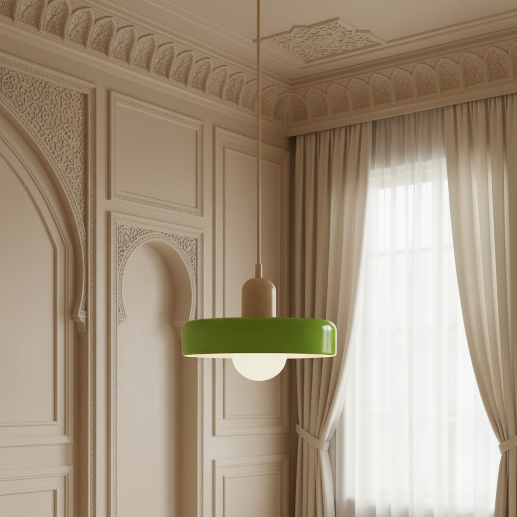 Bauhaus Pendant Ceiling Light - Coloured Glass