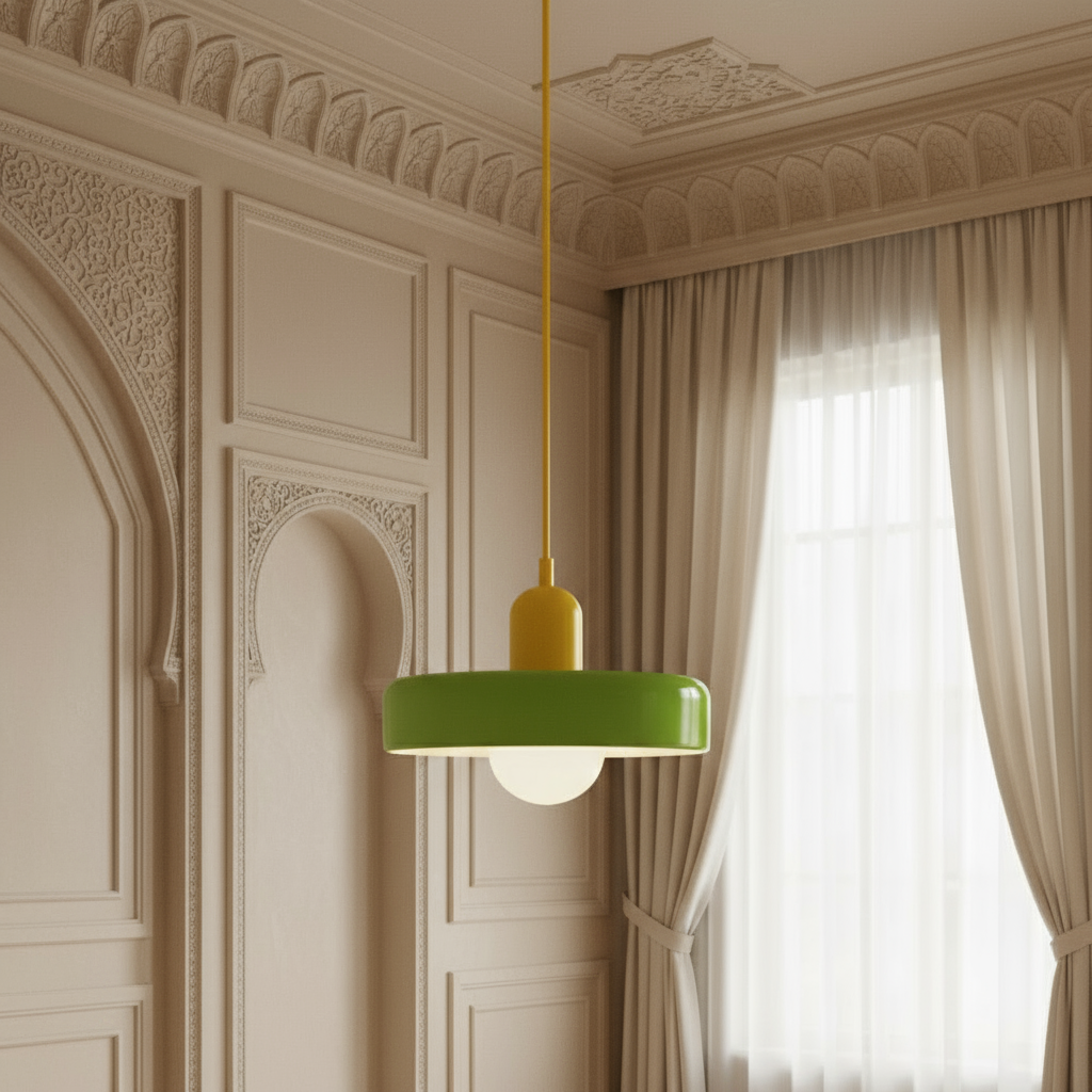 Bauhaus Pendant Ceiling Light - Coloured Glass