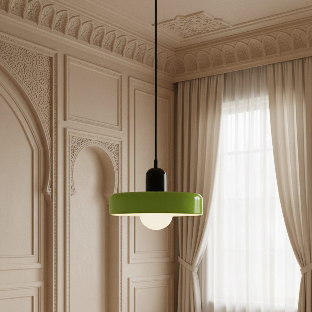 Bauhaus Pendant Ceiling Light - Coloured Glass