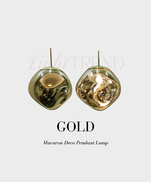 Macaron Deco Gold Pendant Light – Modern Sculptural Ceiling Lamp