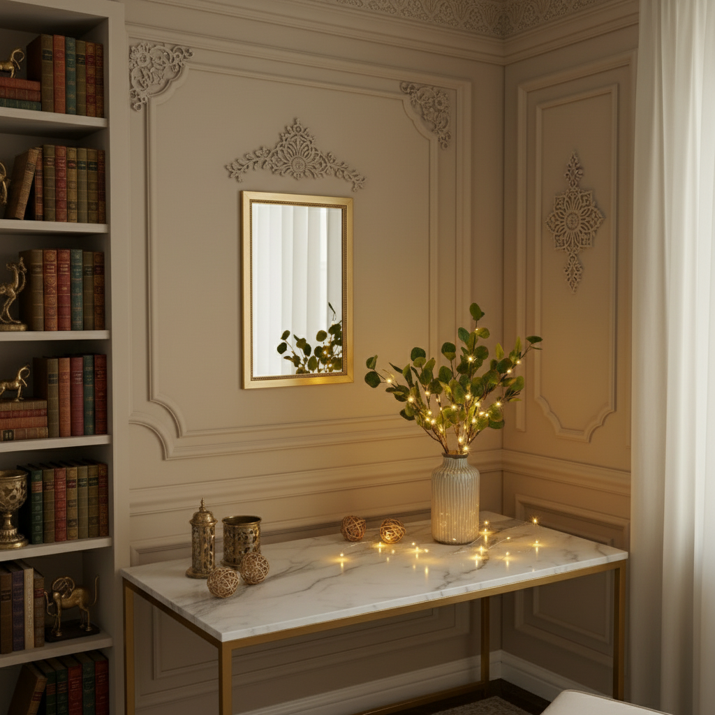 Fairy Light Olive Branch Faux Plant