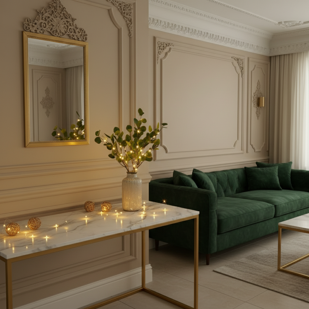 Fairy Light Olive Branch Faux Plant