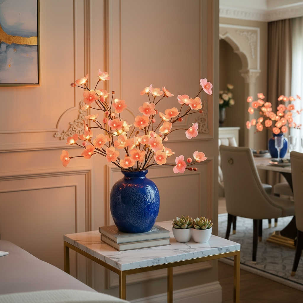 Fairy Light Olive Branch Faux Plant