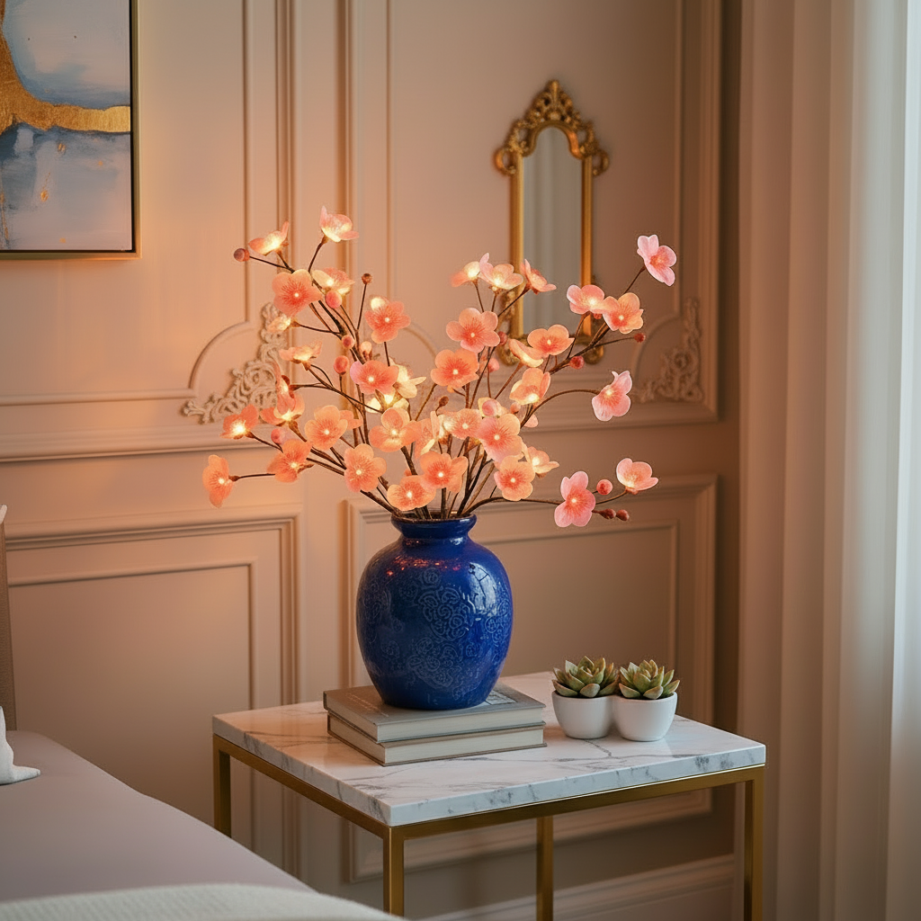 Fairy Light Olive Branch Faux Plant