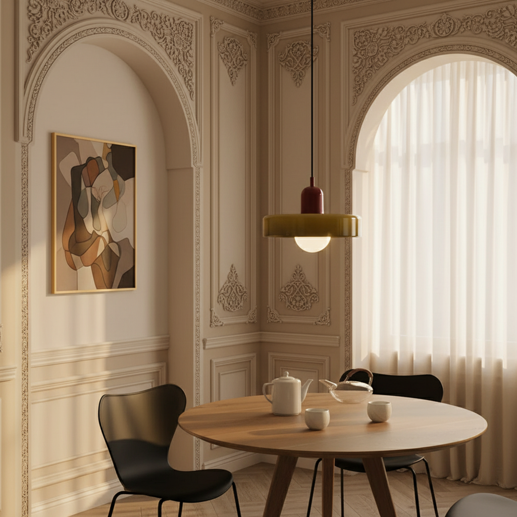 Bauhaus Pendant Ceiling Light - Coloured Glass