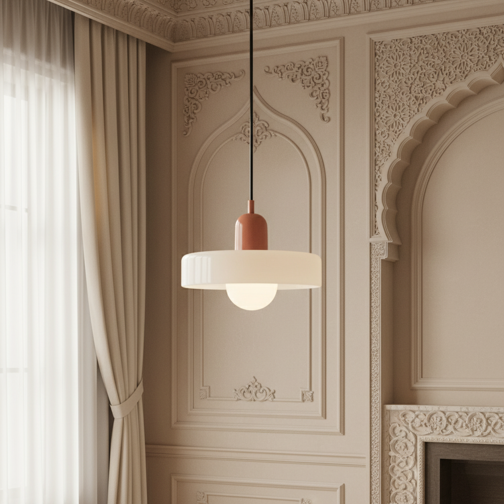 Bauhaus Pendant Ceiling Light - Coloured Glass