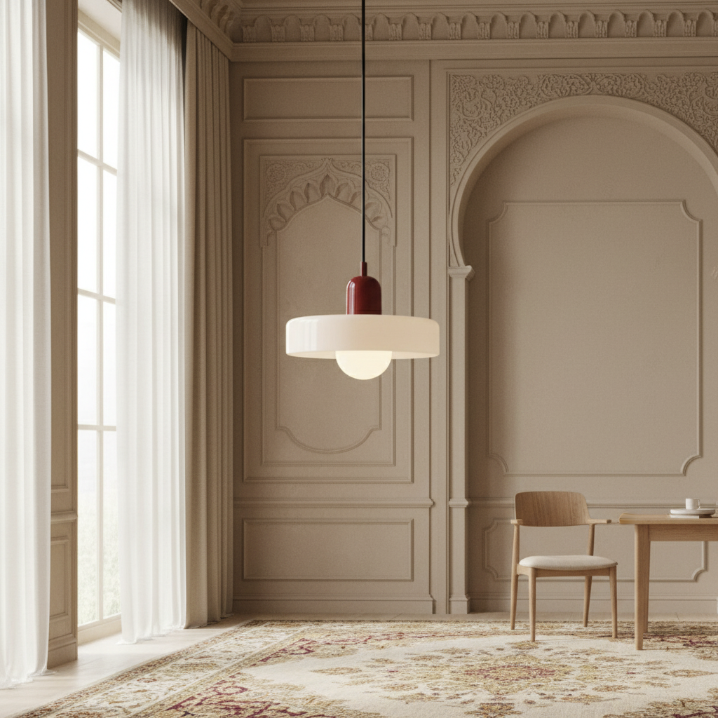 Bauhaus Pendant Ceiling Light - Coloured Glass