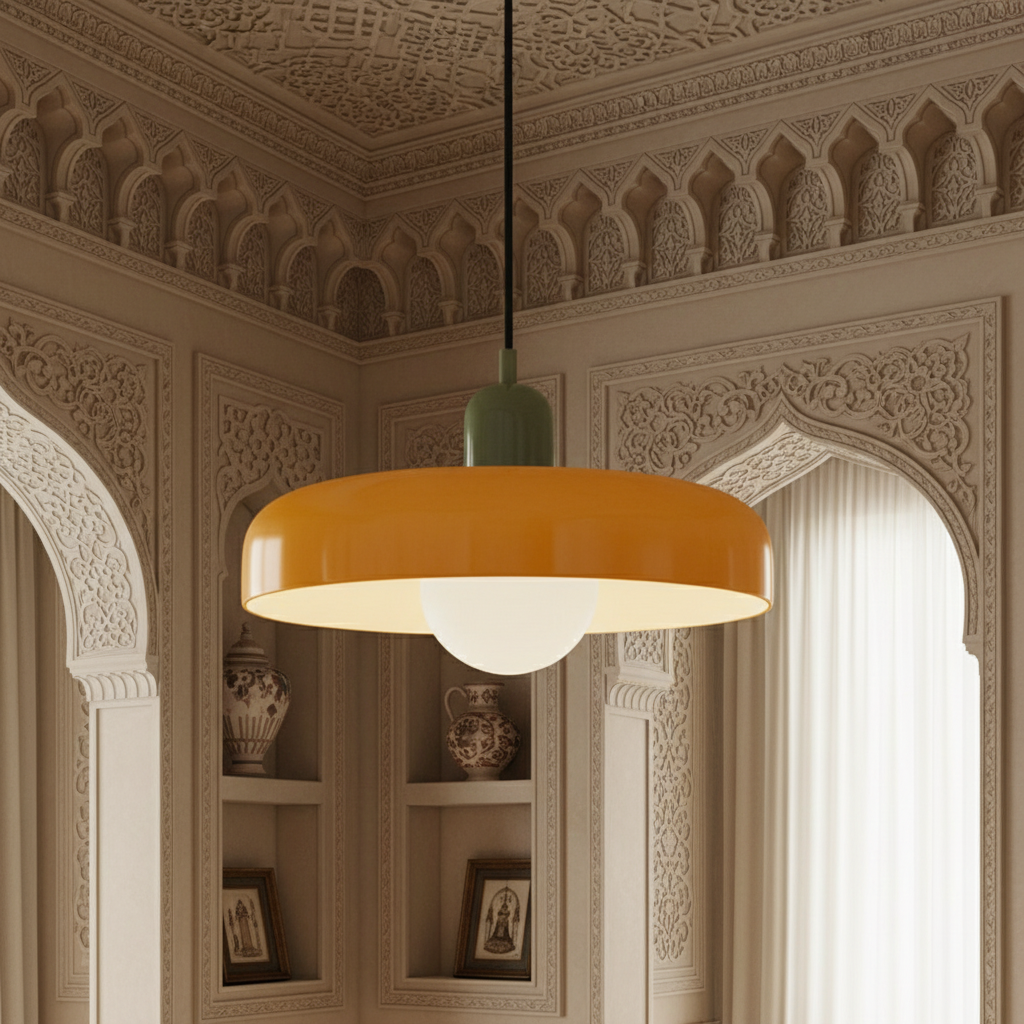 Bauhaus Pendant Ceiling Light - Coloured Glass