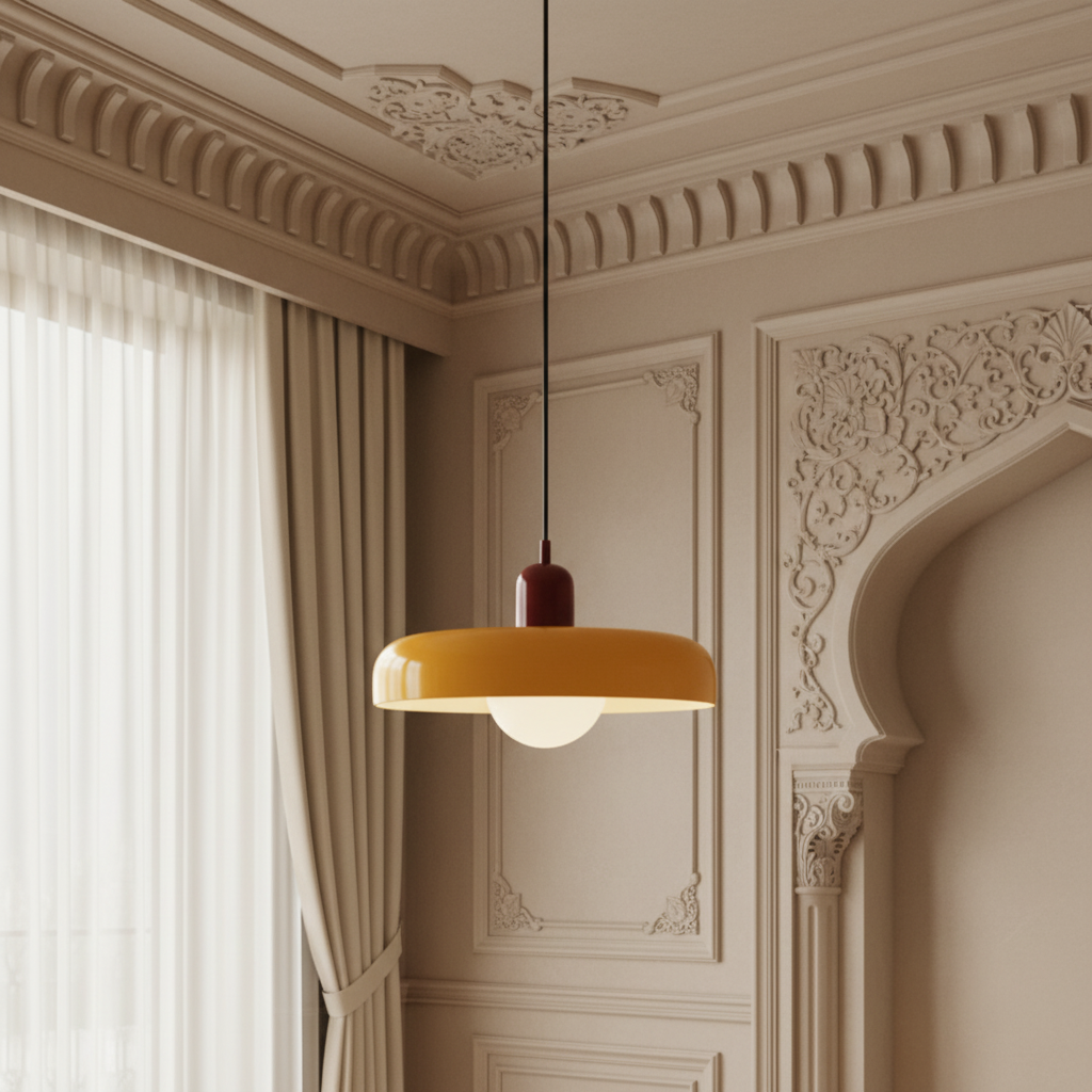 Bauhaus Pendant Ceiling Light - Coloured Glass
