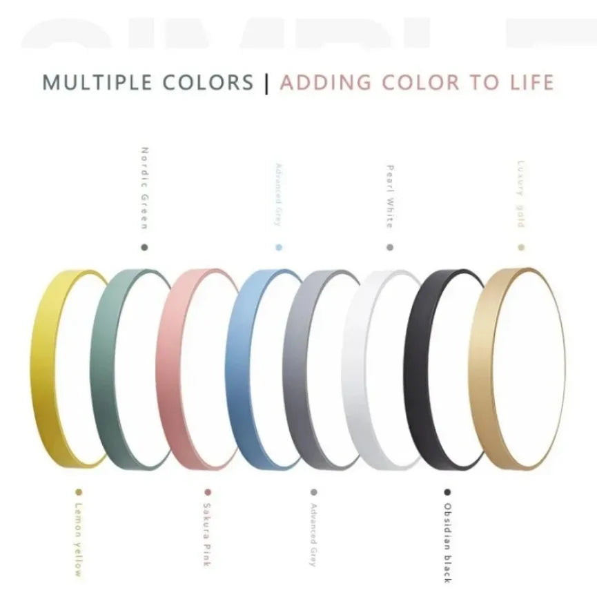 LED Ceiling Light – Modern Macaron, Nordic Style, Flush-Mount Circular