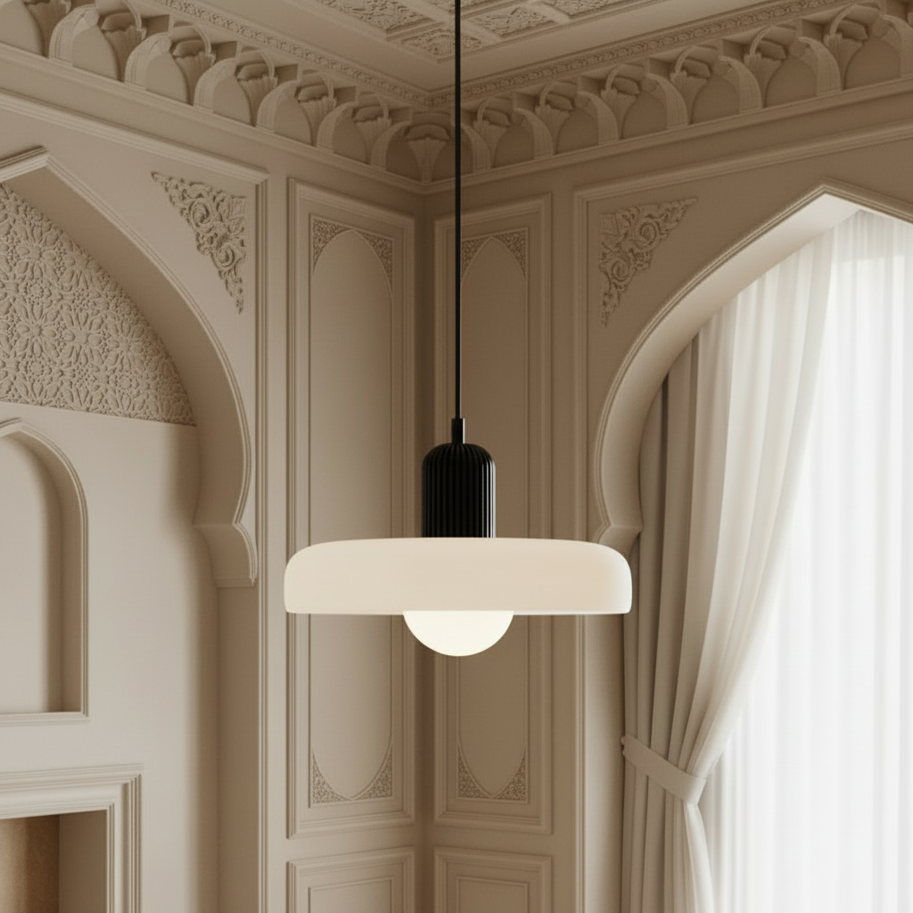 Bauhaus Pendant Ceiling Light - Coloured Glass