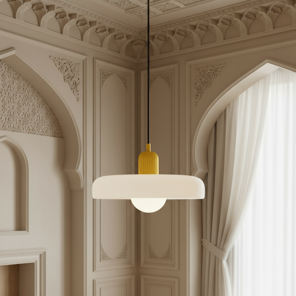 Bauhaus Pendant Ceiling Light - Coloured Glass