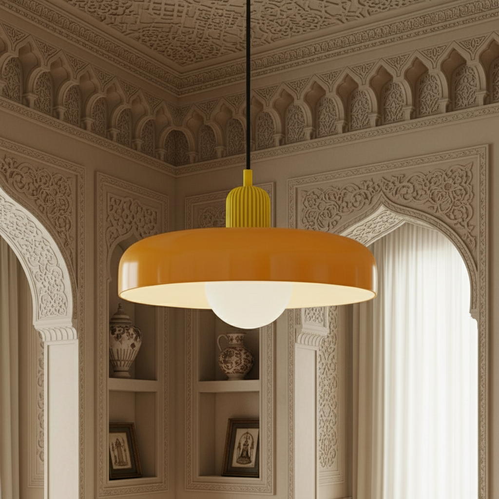 Bauhaus Pendant Ceiling Light - Coloured Glass
