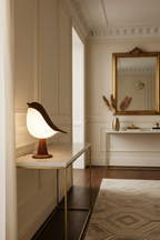 Small bird table lamp - light up wooden bird