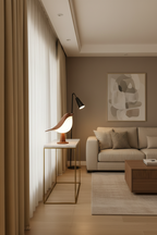 Small bird table lamp - light up wooden bird