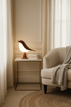 Small bird table lamp - light up wooden bird